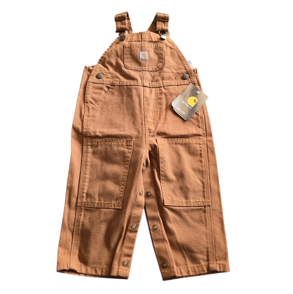 Carhartt Baby Canvas Kids Brown Overall Bibs NWT Size 12 Months